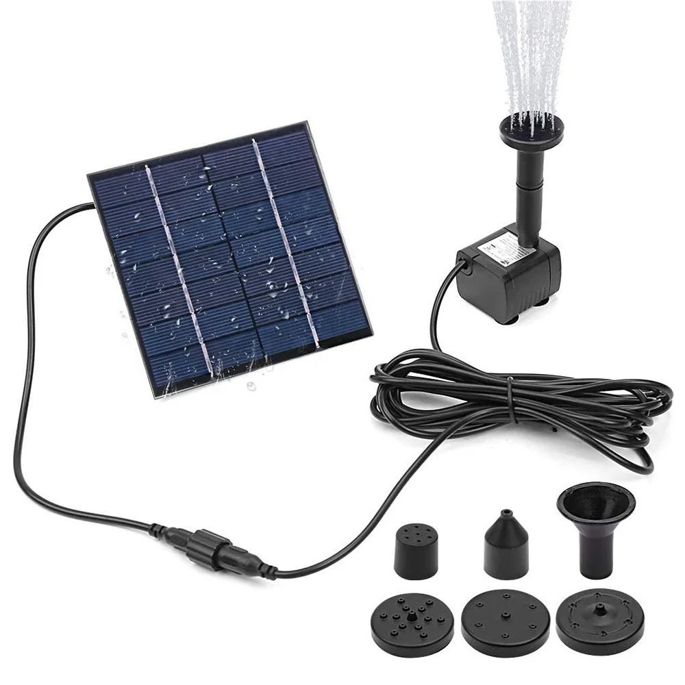 Indoor Garden Kit - Mini Solar Fountain Pump, Power Panel