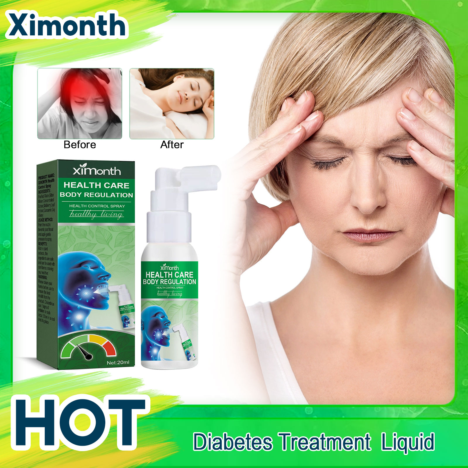 Plant Monitor - Sangue Glicose Nível Tratamento Spray, Diabetes